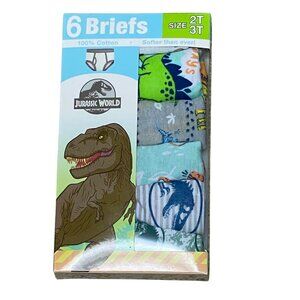 Jurassic‎ World Boys 6-Pack Briefs Size 2T/3T 100% Cotton NIB